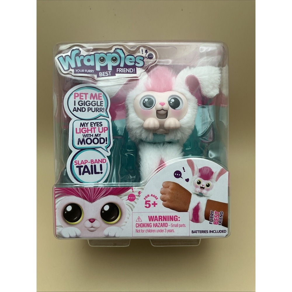LITTLE‎ LIVE PET WRAPPLES BONNIE PINK GIGGLES/PURRS EYES LIGHT UP SUPER CUTE!!